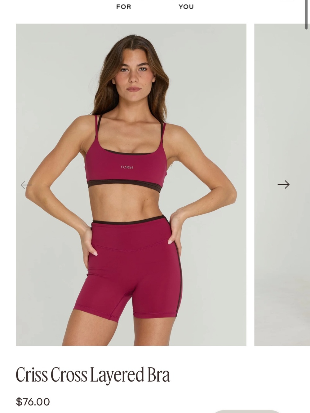 Form Criss Cross Layered Bra in crush/espresso